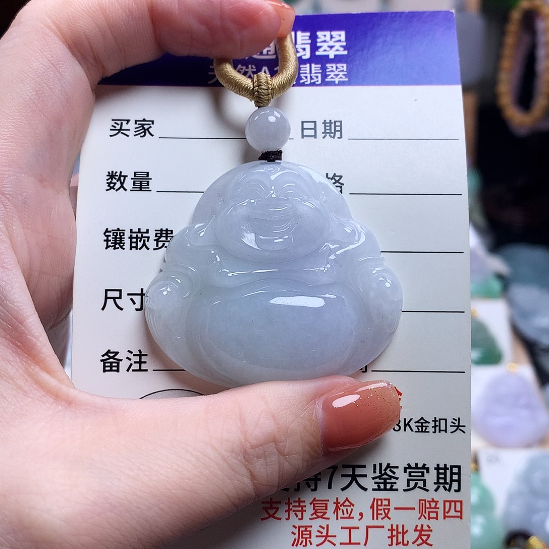 翡翠未镶嵌颈饰佛公58