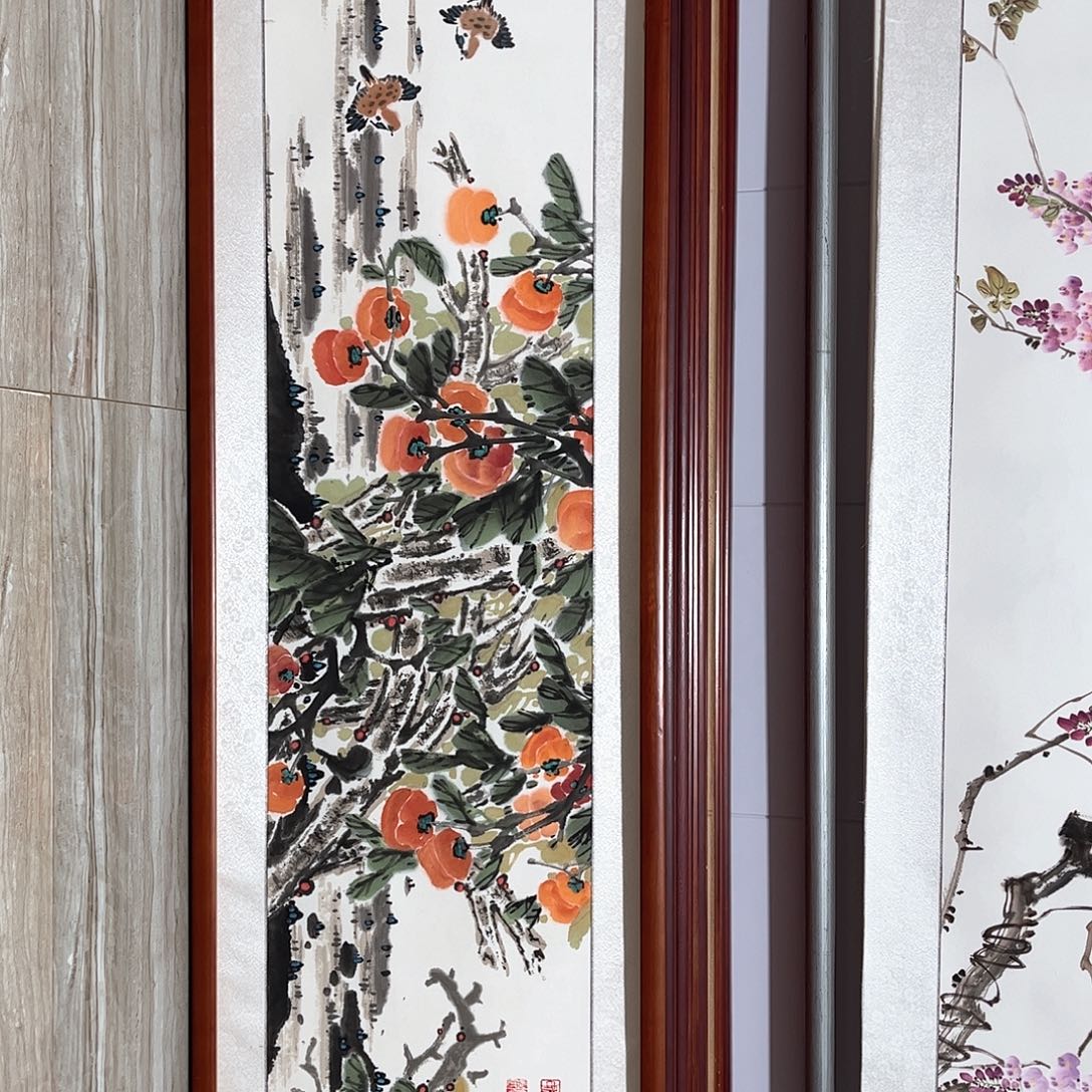 国画书画作品带框163×48