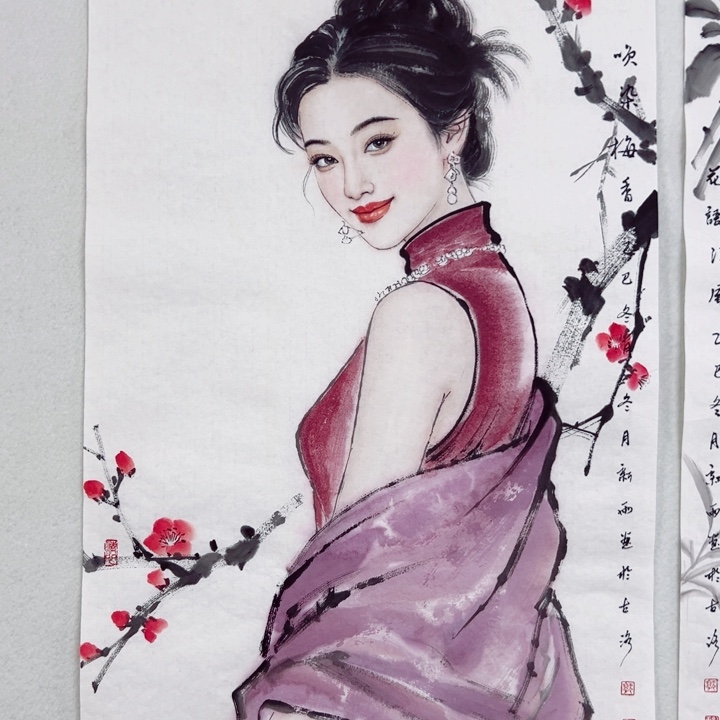 国画郭新雨老师写实人物画