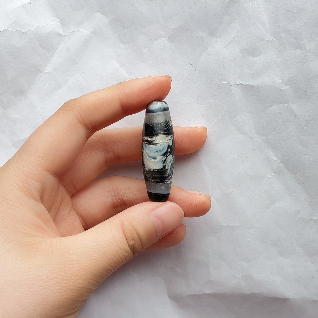 黑***皮玛瑙/玉髓未镶嵌颈饰