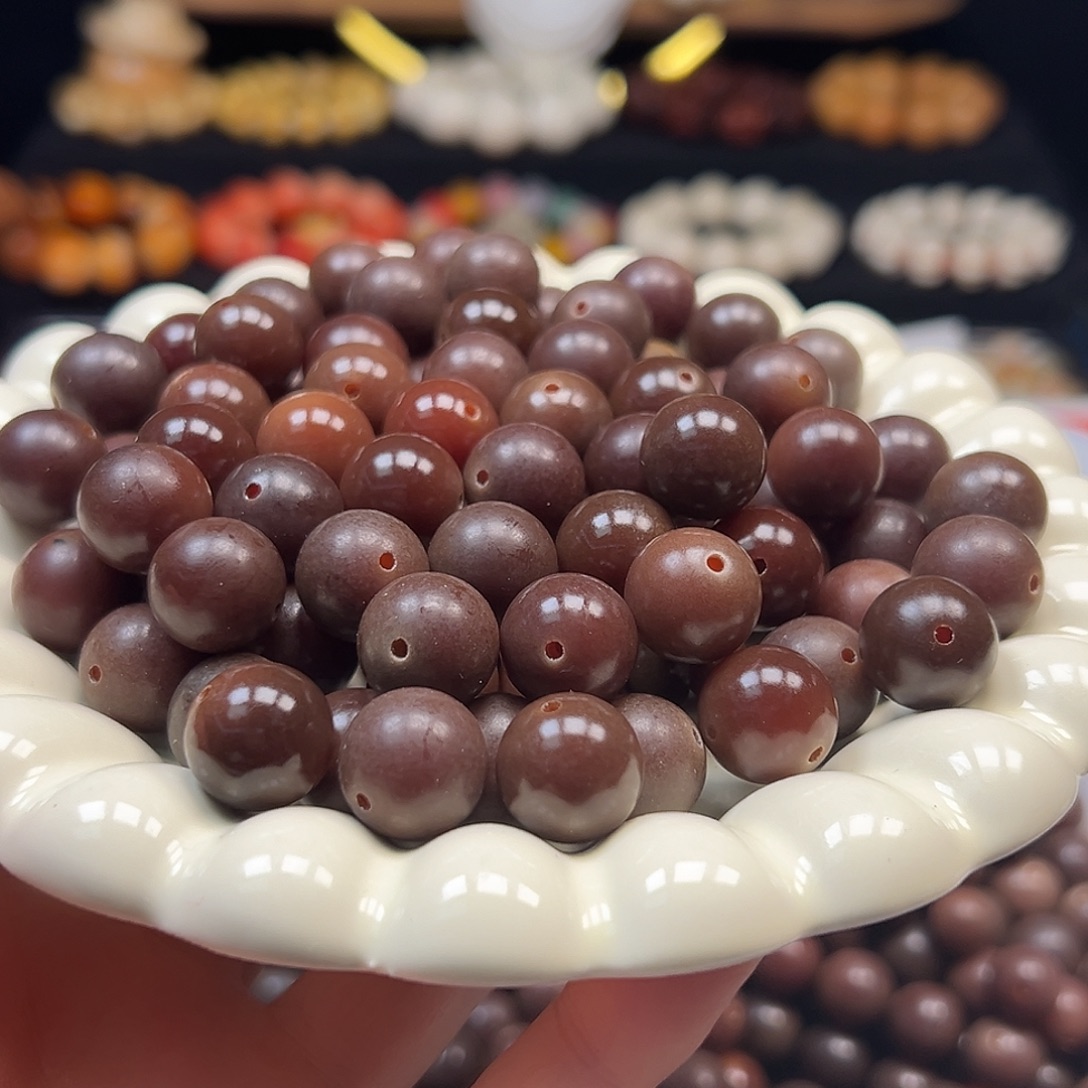 手串菩提根/象牙果卡14老料咖圆500颗