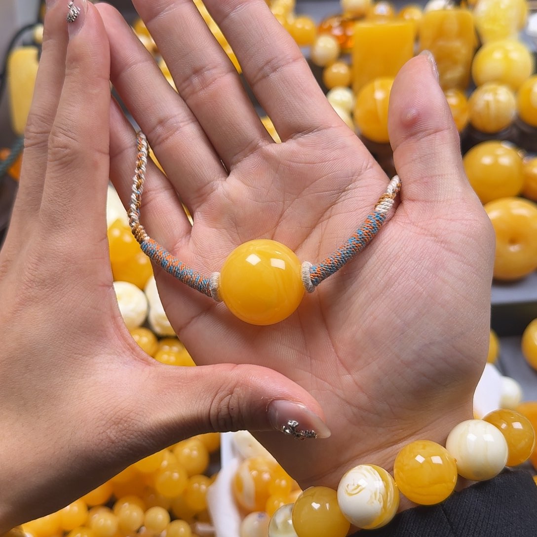 琥珀珠宝奇石未镶嵌锁骨26mm