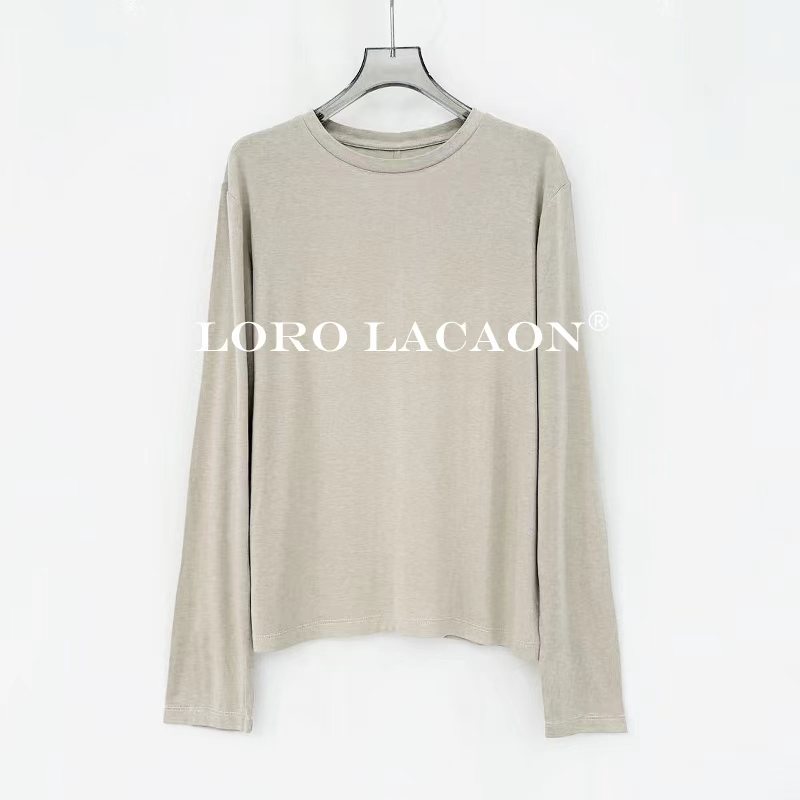 以赛亚 清风苑 新款时尚纯色百搭柔软保暖圆领打底衫87308