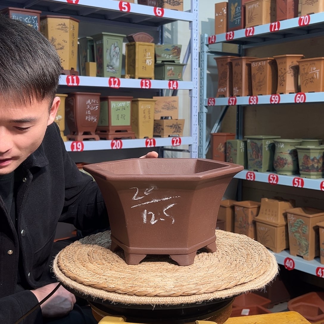 天心紫砂手工花盆