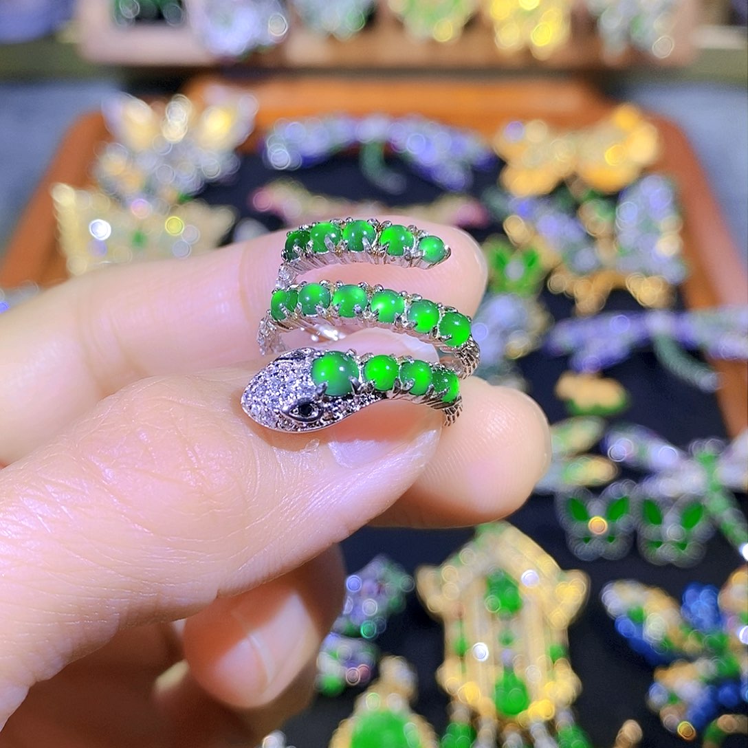 吊坠(不含链)银S925镶嵌翡翠