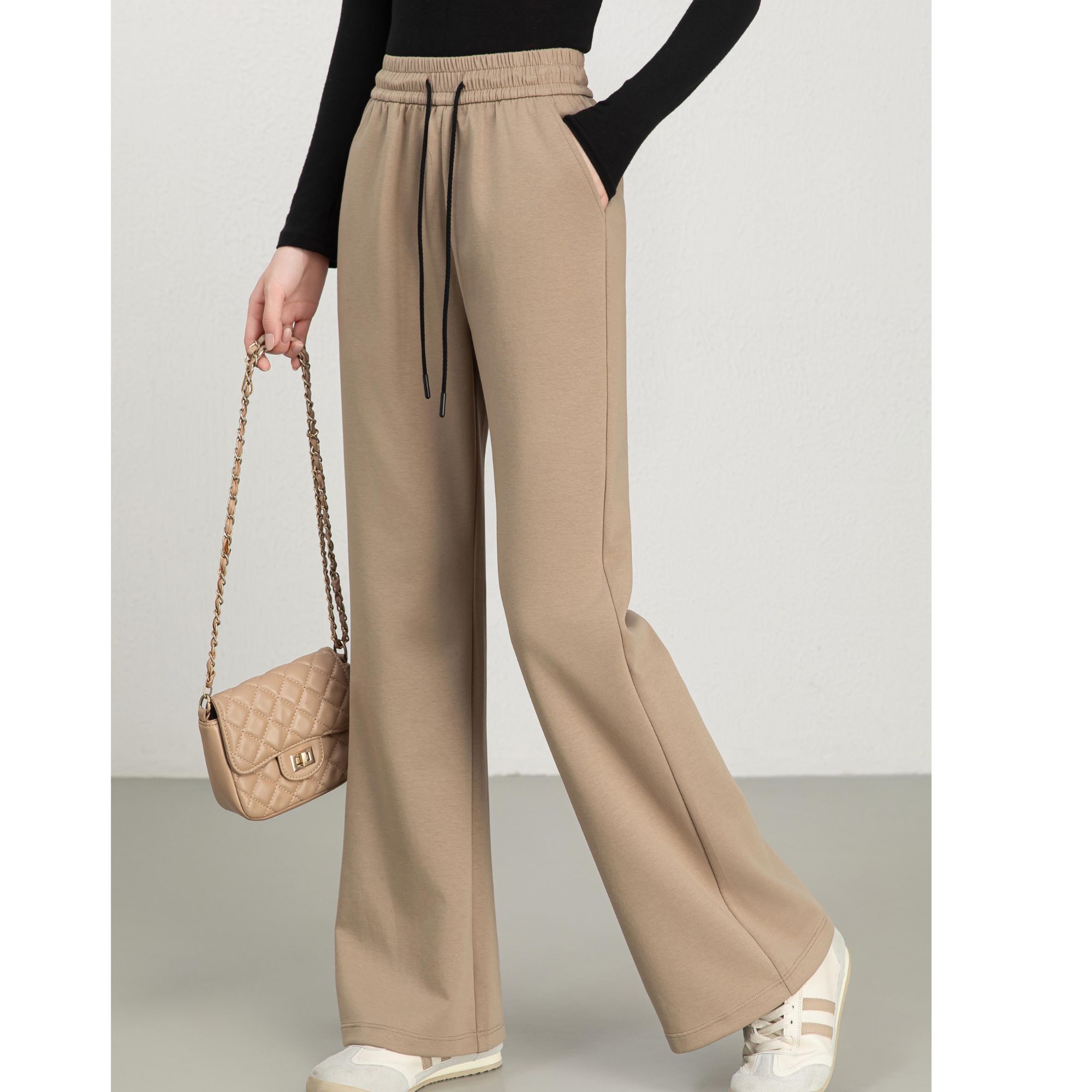 微喇全松紧 带抽绳喇叭长裤0011