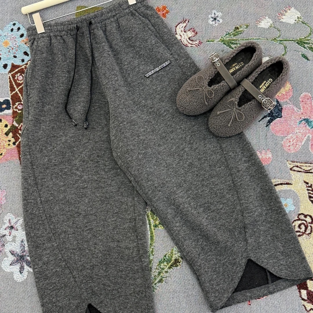 现货秒发 25秋冬新款 羊毛弯月八分裤