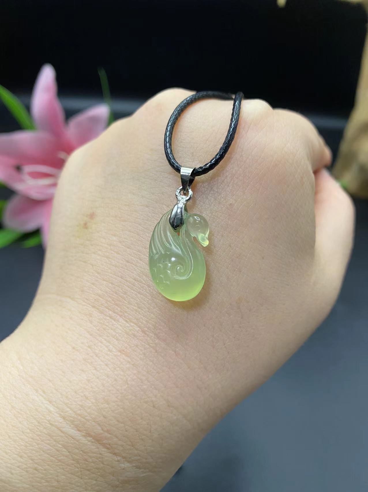 琮缘珠宝玉器纯天然岫玉挂件吊坠天鹅