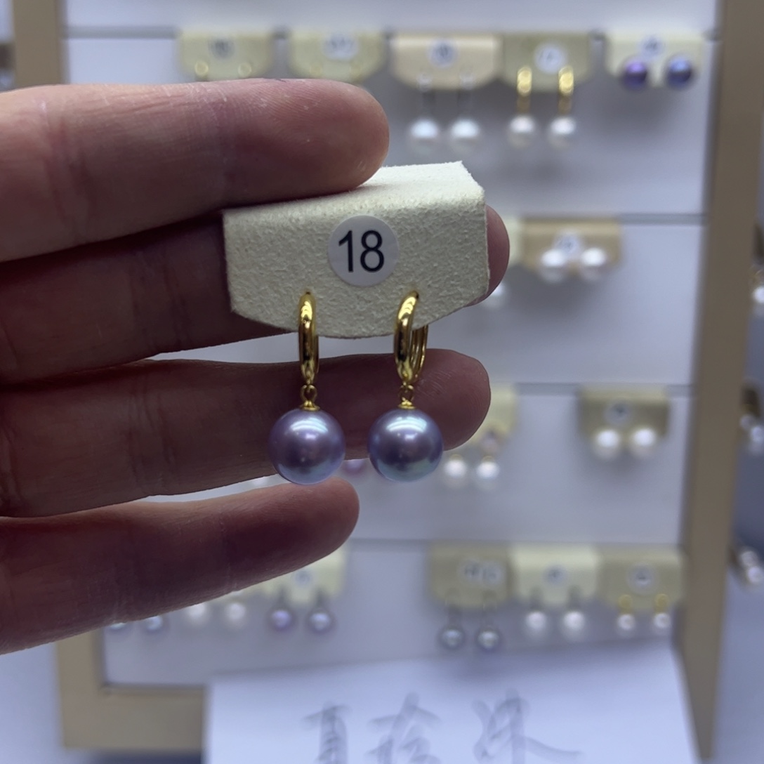 淡水珍珠耳饰银S925镶嵌
