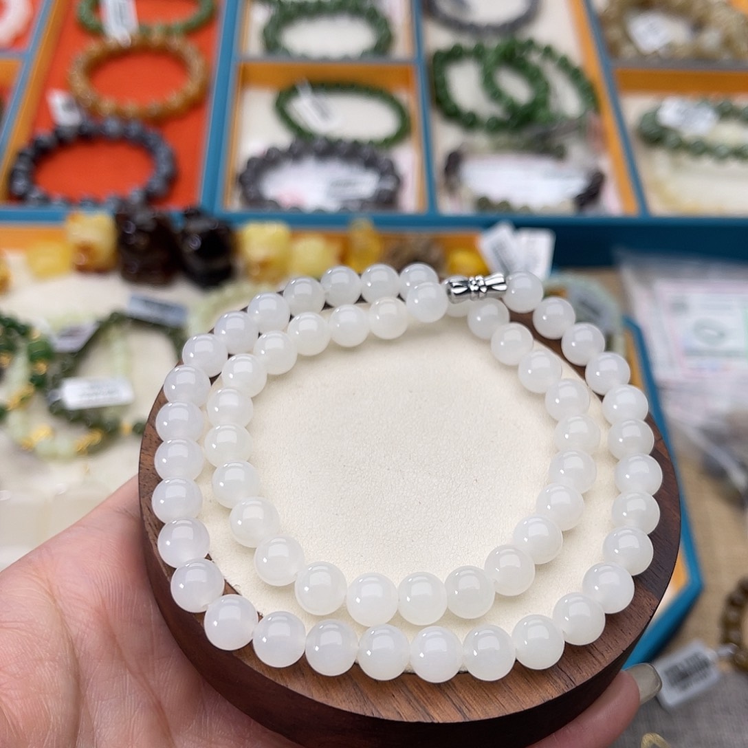 和田玉未镶嵌手串Z22卡8