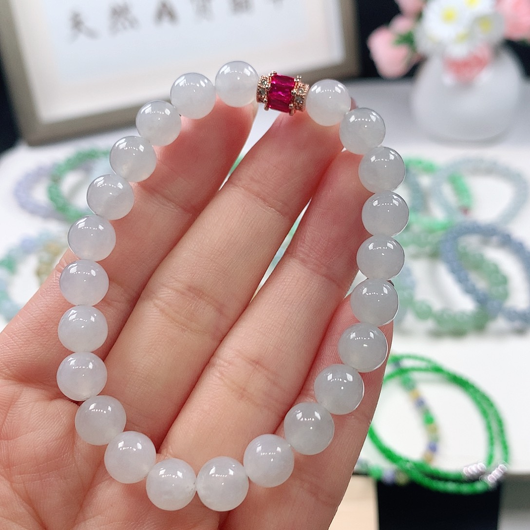 翡翠未镶嵌手链7.8mm