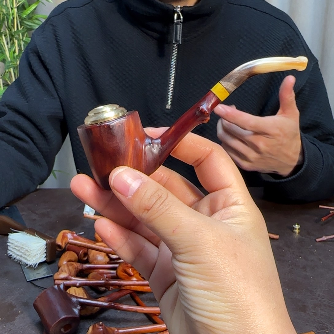 檬子木烟斗文玩手把件