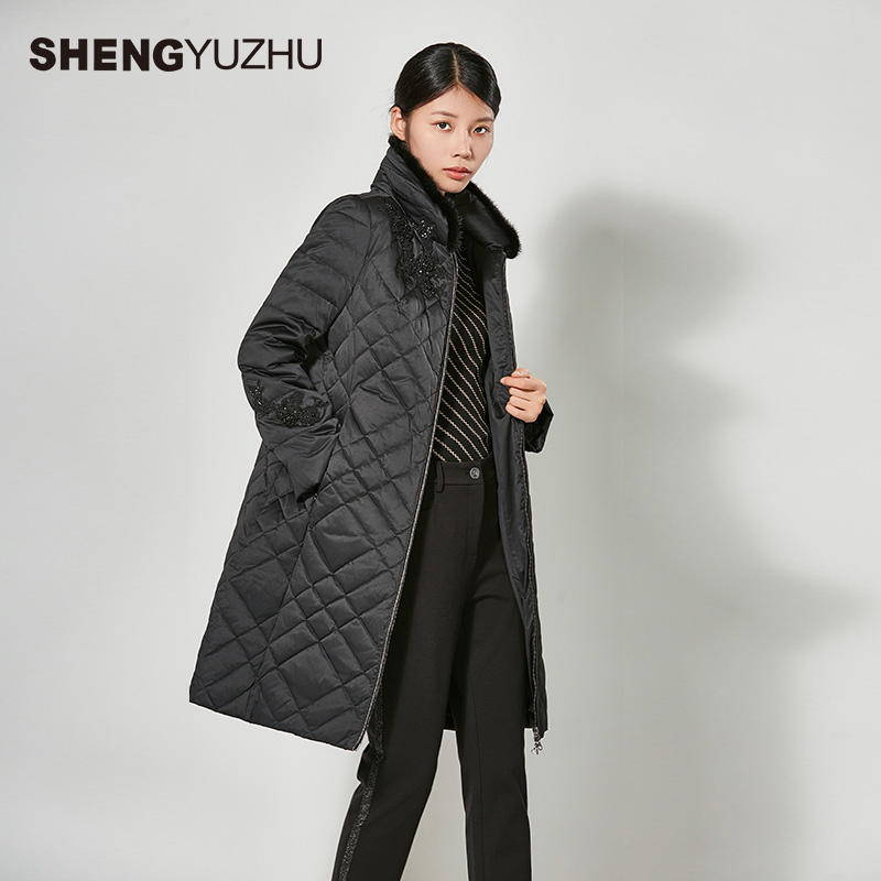 声雨竹官方旗舰店秋冬季新款女保暖商场同款外套长款高级感