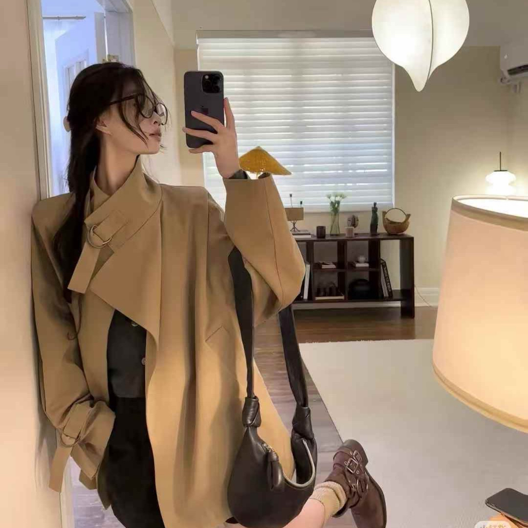 佑米里高货外套中长款宽松百搭双面大衣秋冬时尚气质外套