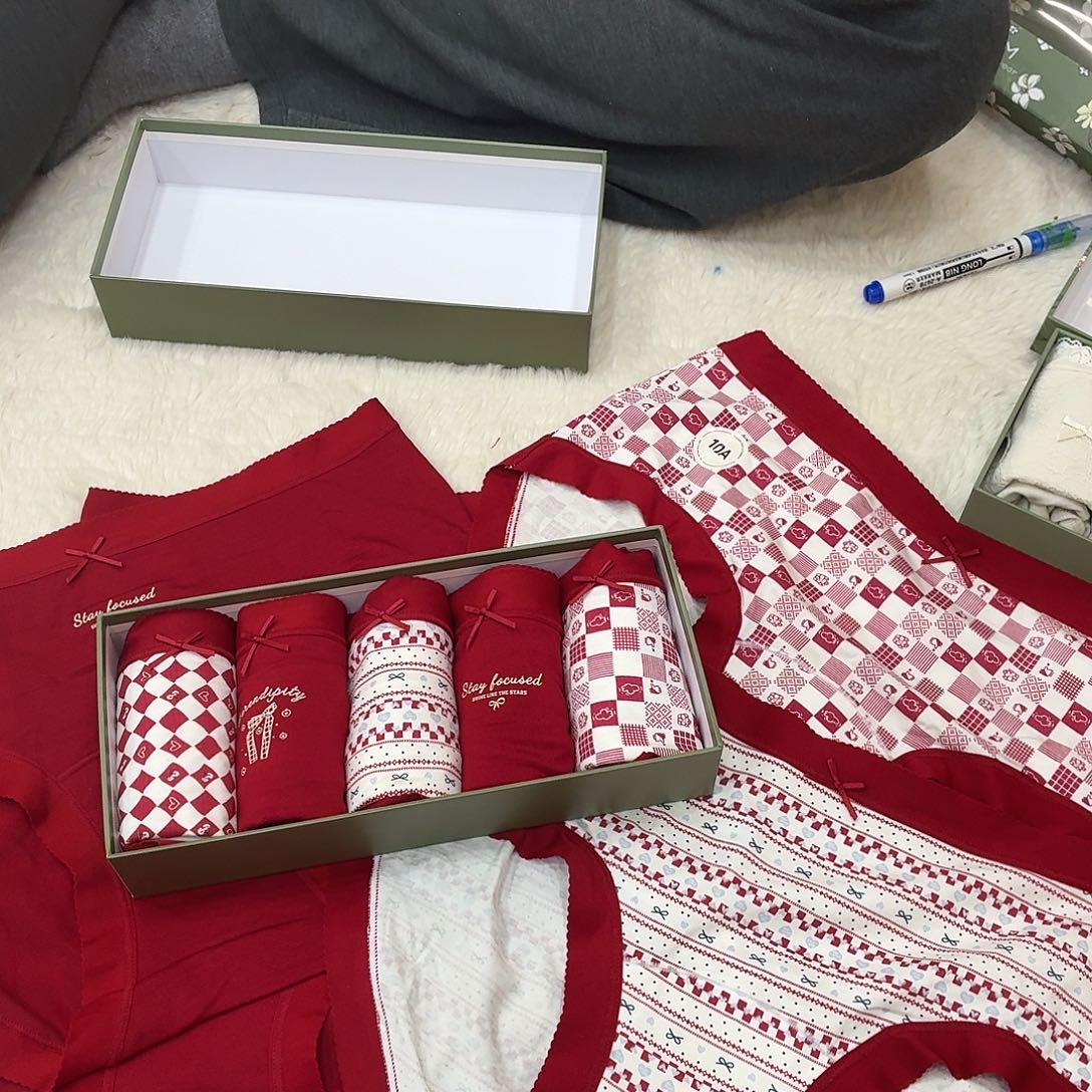 棉红色系五条装90-135斤