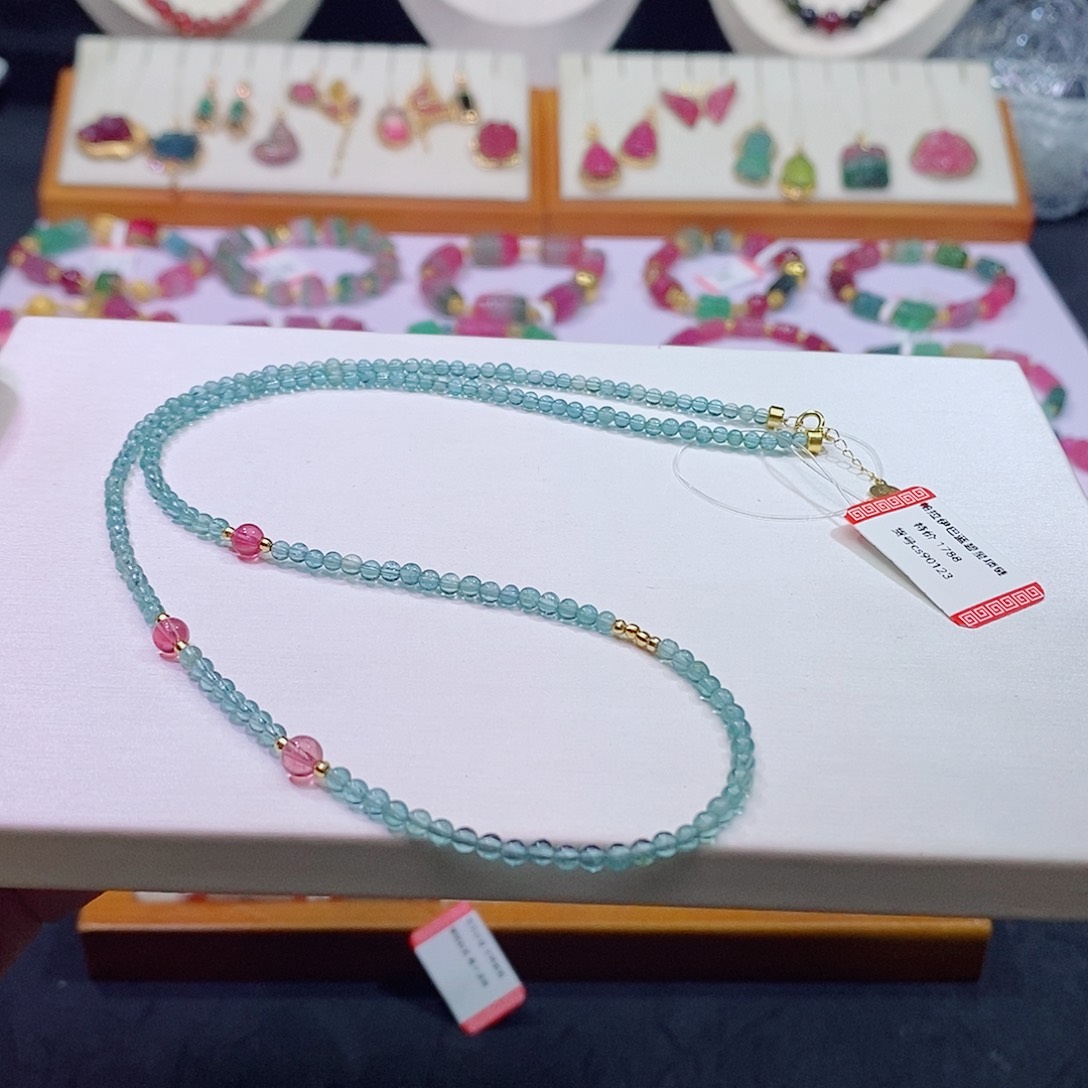 碧玺碧玺m未镶嵌锁骨项链