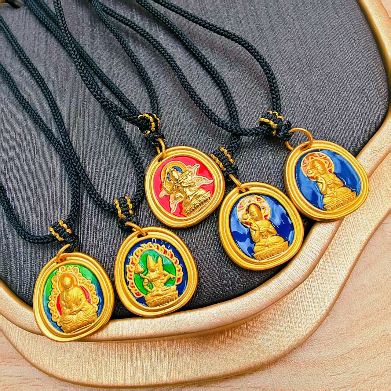 33#足金999 珐琅彩生肖八大守护神 手工编织 （多样性发一）