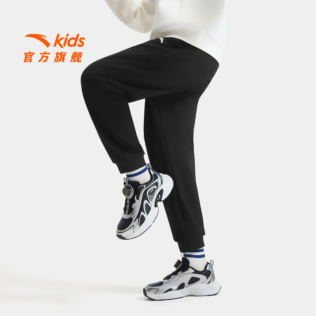 安踏儿童针织运动长裤2025冬季新款男大童保暖加绒裤子352546715