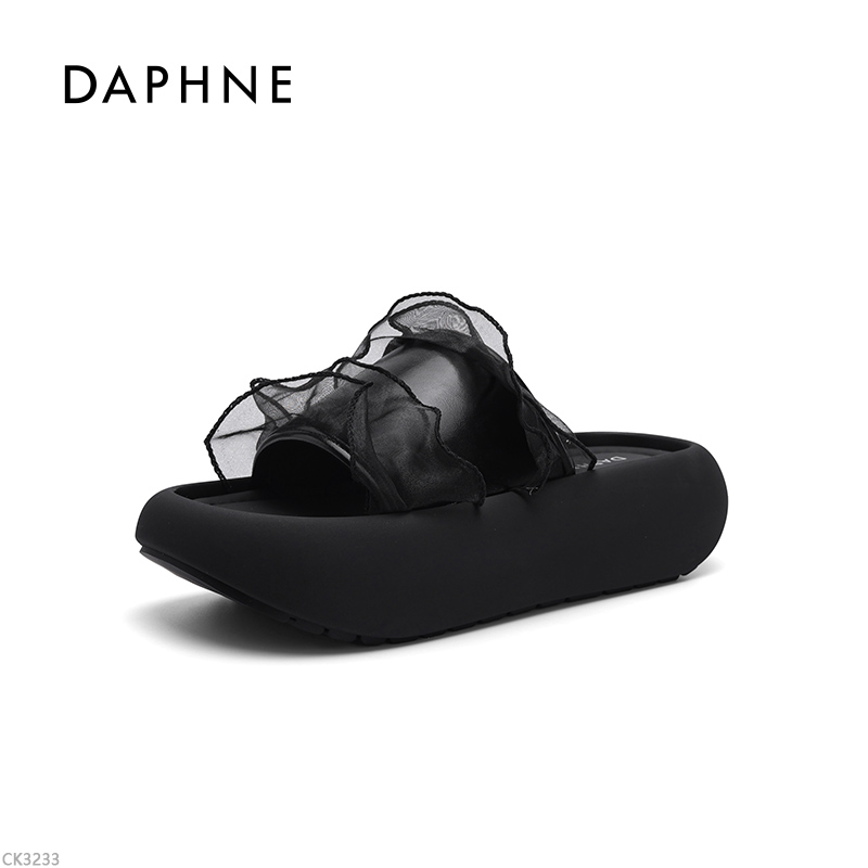 2025年夏季凉拖鞋一字拖休闲鱼嘴露趾蕾丝千金风一字型外穿时尚XY