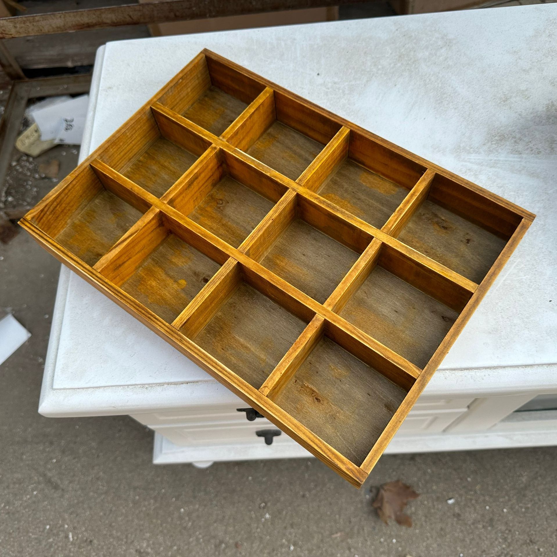 小12格旧木色收纳盒