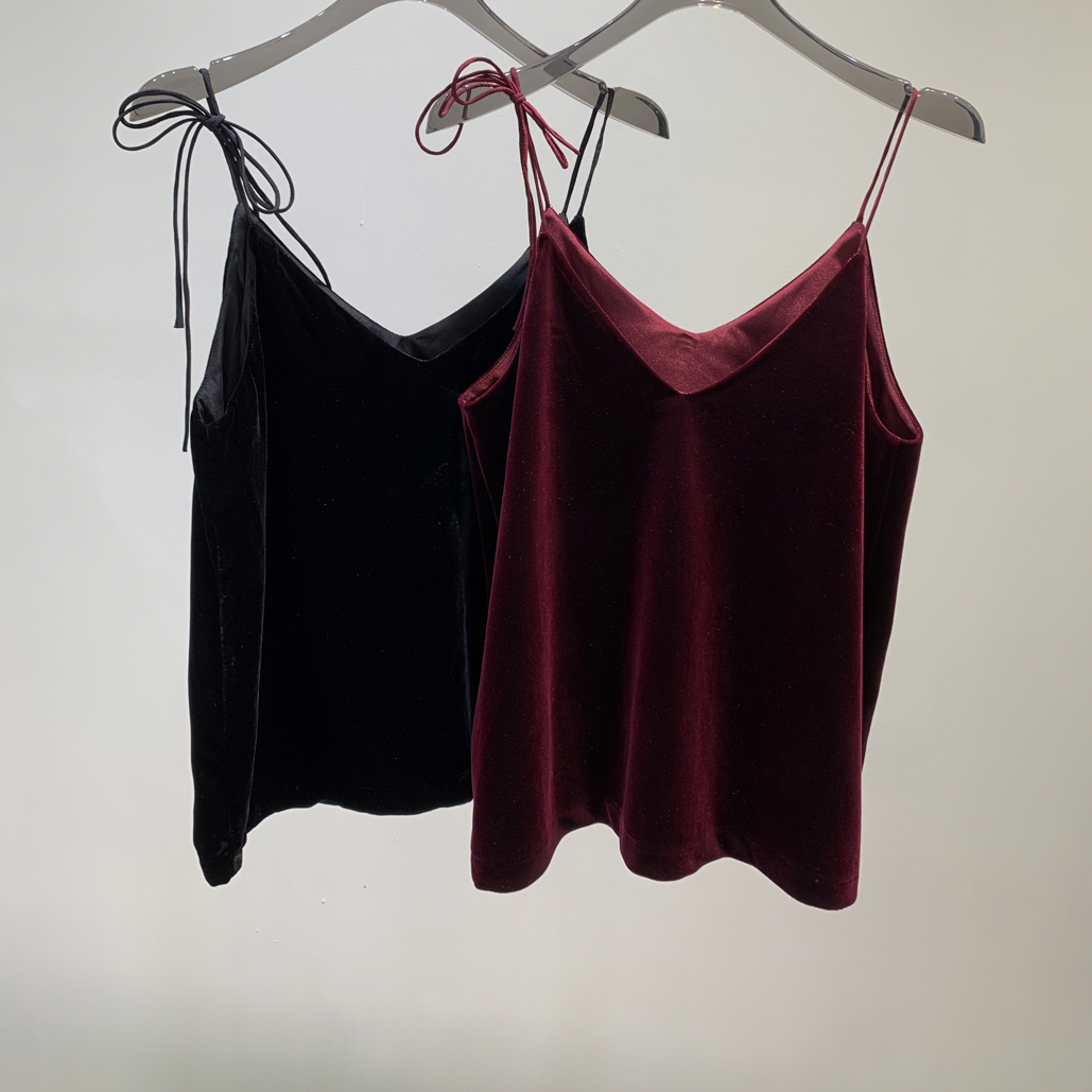 新款四季通勤纯色打底丝绒吊带背心～前后可穿，叠穿都好看百搭