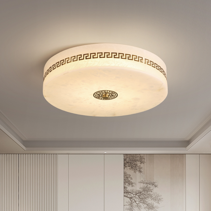 全铜云石新中式吸顶灯卧室现代简约大气中国风led餐厅过道灯具