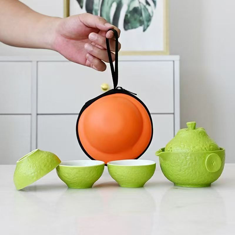 4010请便试中式茶具套装时尚收纳设计陶瓷材质旅行茶具