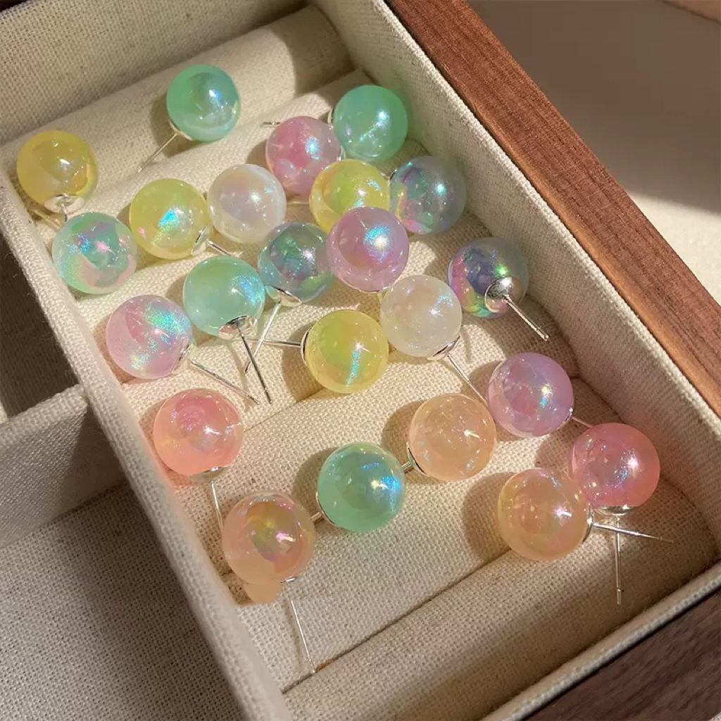 铜合金耳饰 小众气质时尚耳饰ins糖果色耳环迷你耳钉