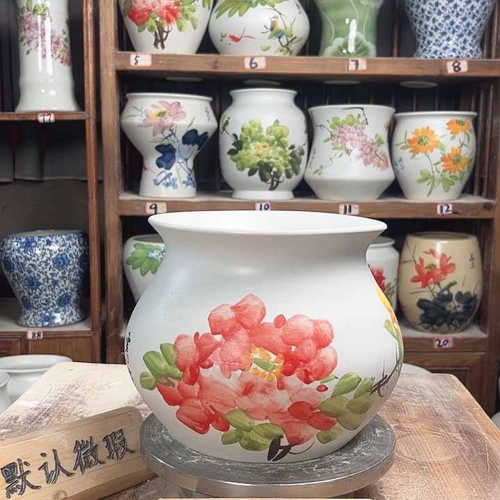 摆件钱袋子红牡丹新款新款陶瓷