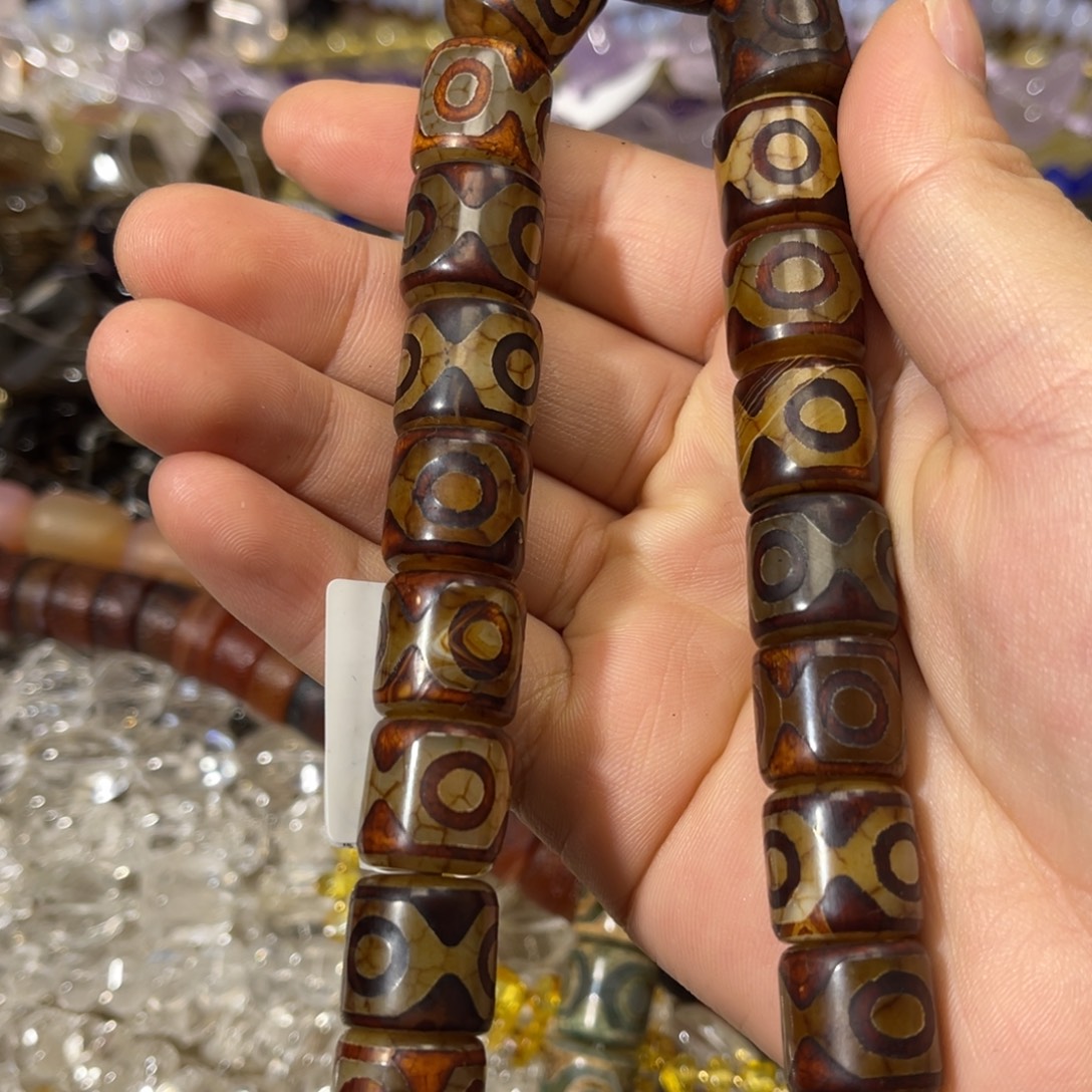 玛瑙/玉髓散珠老玛瑙桶珠