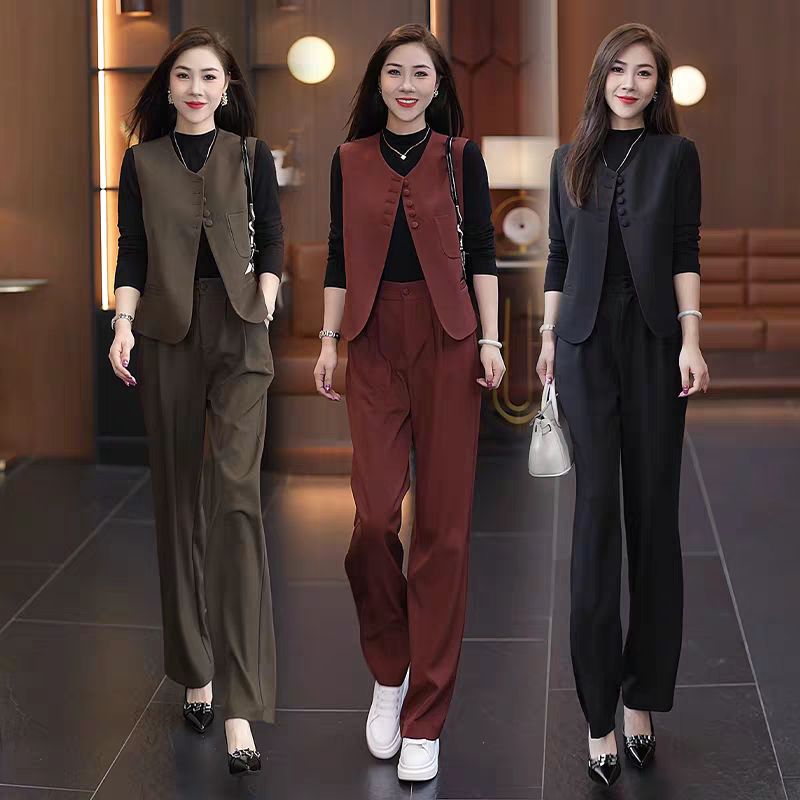 复古港风显瘦通勤美拉德风女生范时尚正装套装韩版时尚气质优雅风