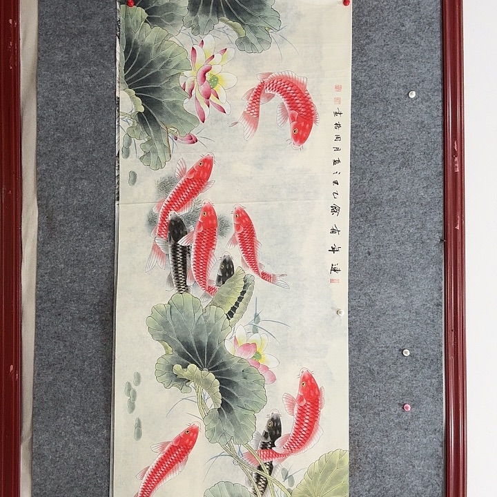 国画手绘国画连年有余