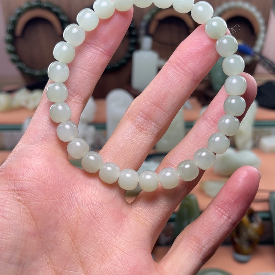 手链未镶嵌和田玉（白玉）
