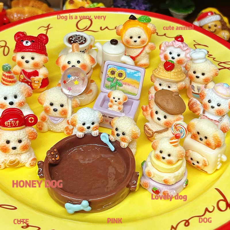 【全小狗 直播拆】棉花糖小狗仿真微缩食玩diy树脂配件