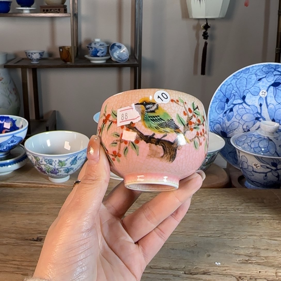 杯景德镇陶瓷柴烧多人