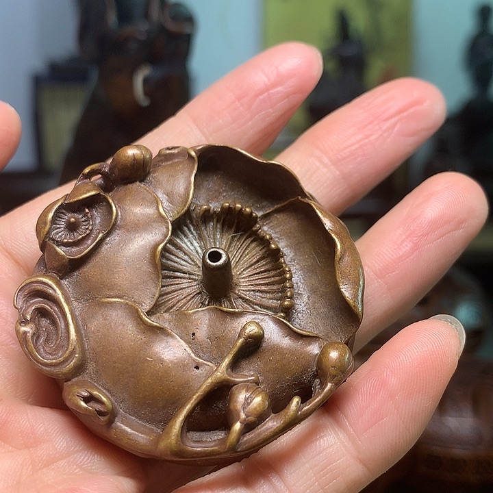 铜梅花香插 摆件