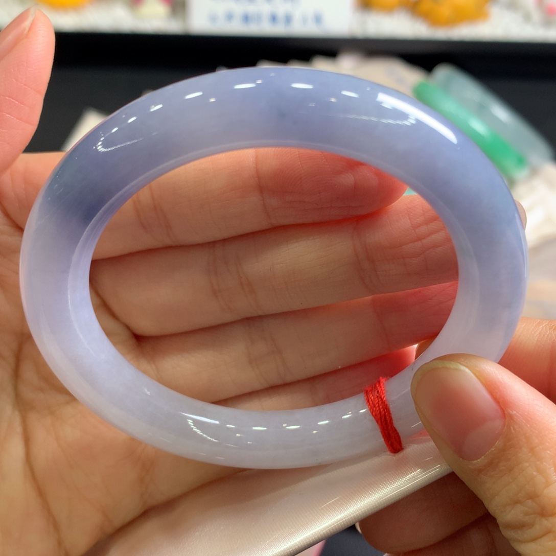 翡翠未镶嵌手镯22号茄紫色