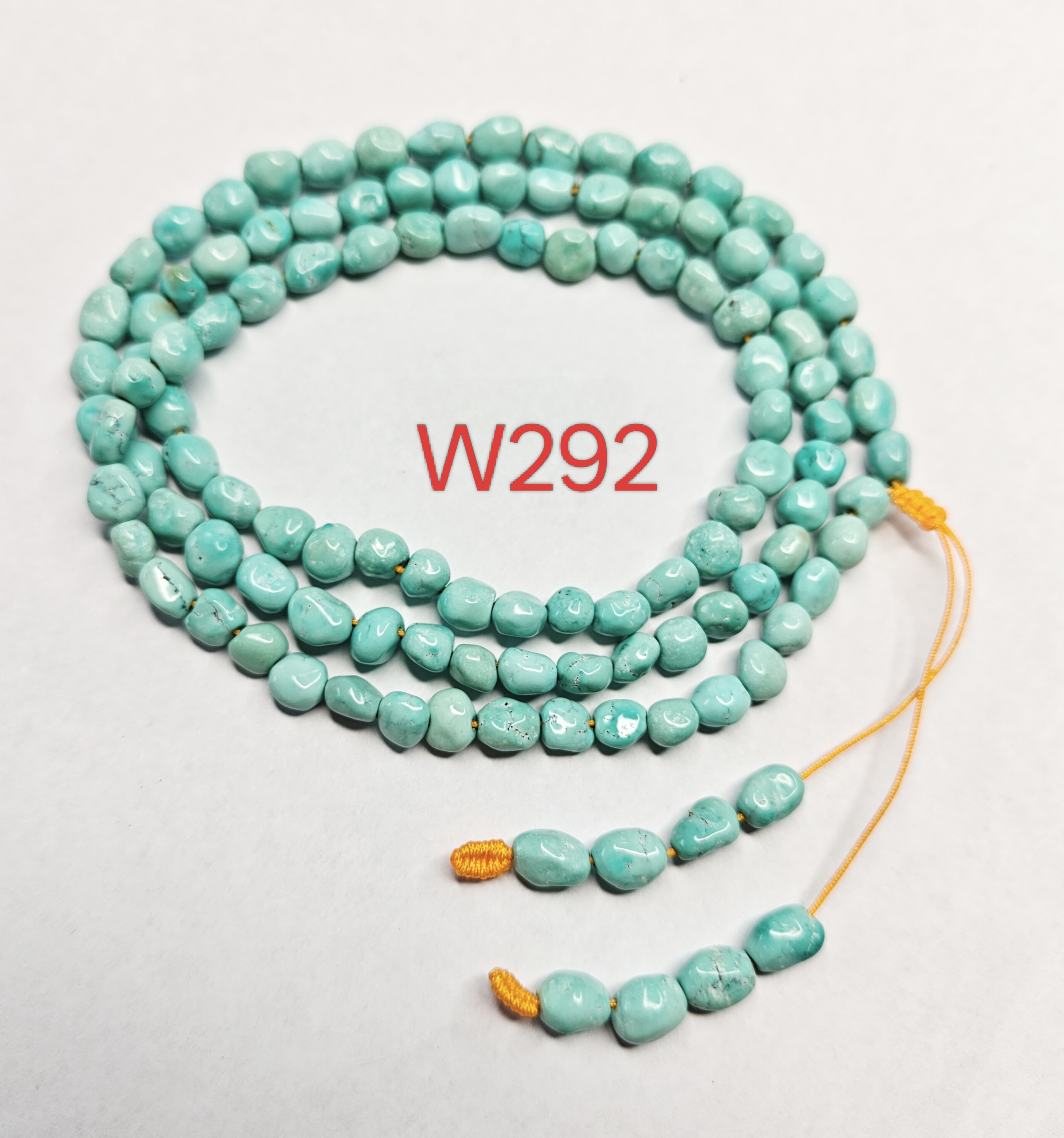 W293绿松石天然原矿无优化随型项链多圈