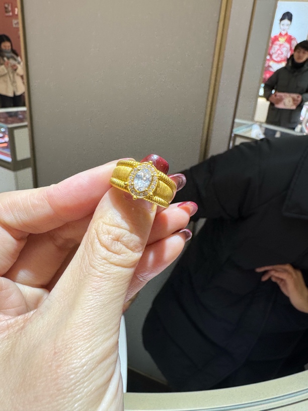 足金999戒指鸽子蛋戒指3.04克13#