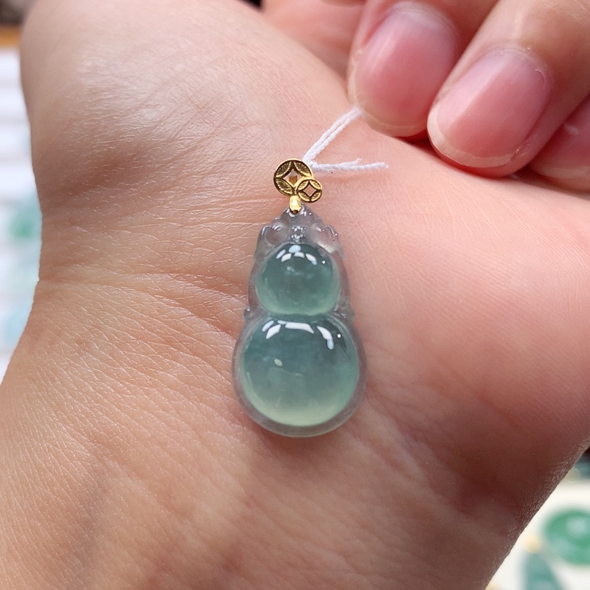 【闪购商品】翡翠18K金镶嵌吊坠(赠链)20*11.5*5