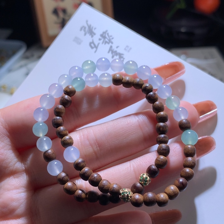 翡翠手链未镶嵌卡6仙甜马卡