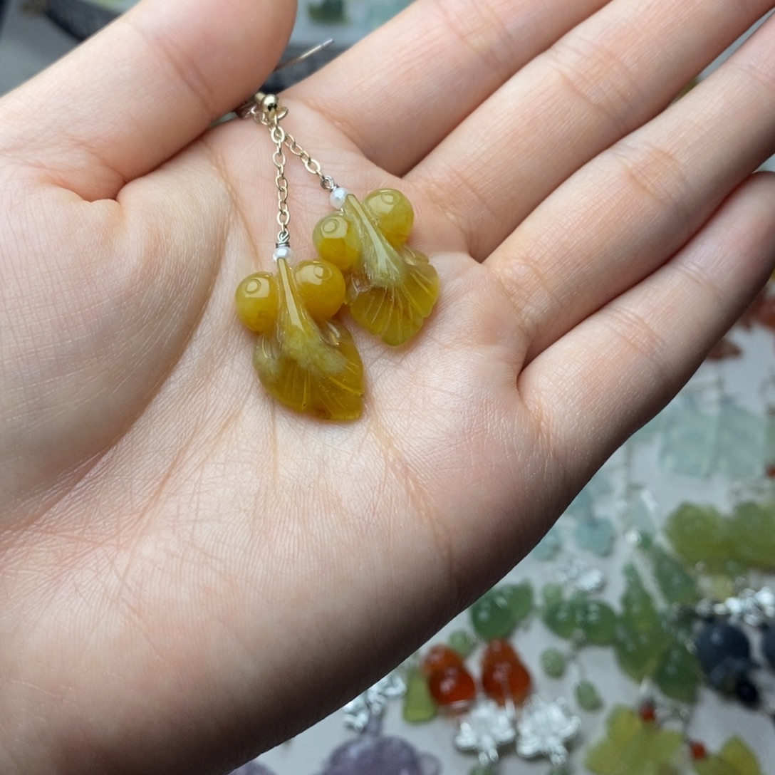 蛇纹石玉合金耳饰/颈饰