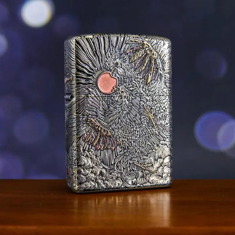 ZIPPO打火机/趴窝【钗头凤】错金银苗银套壳银匠村DY9902TJ【凯亚1