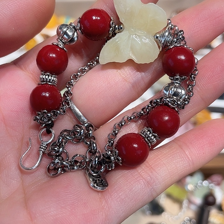 _***签蛇纹石玉合金颈饰