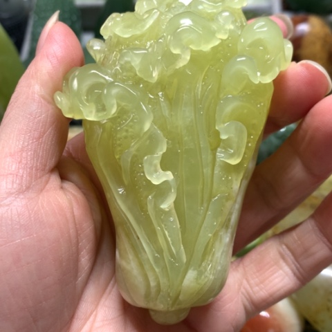 蛇纹石玉未镶嵌手把件