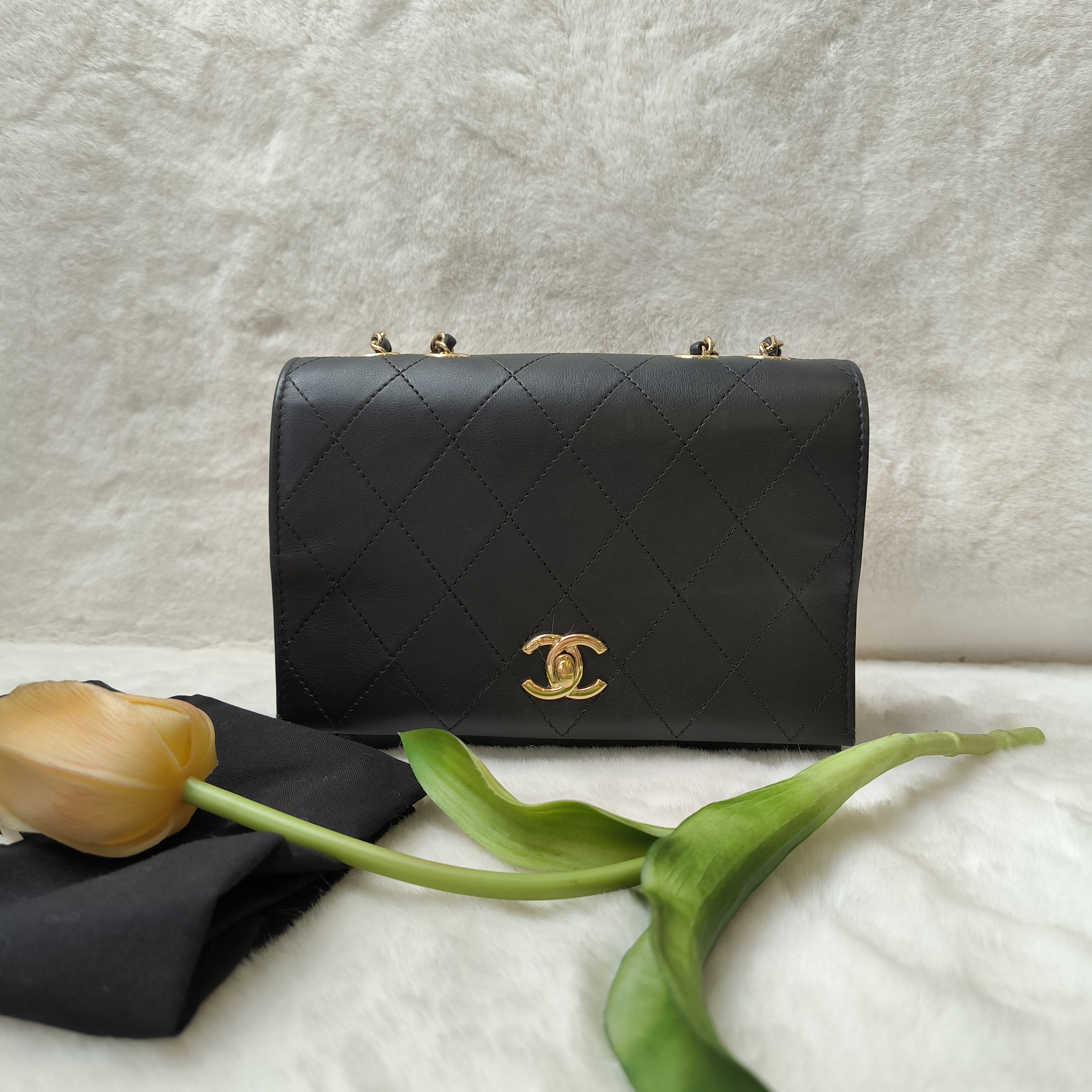 95新 Chanel/香奈儿 魔镜SY/香奈儿黑金翻盖链条包/9007