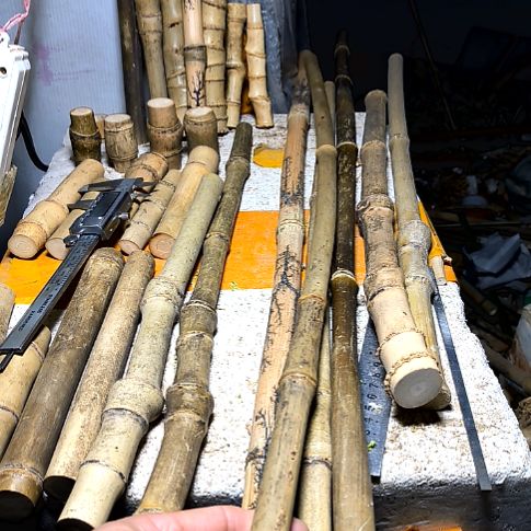 智****案实心玉竹毛料刀红心爆密