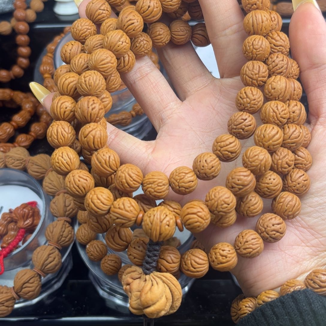 手串桃核桃核脖挂野生小脑纹