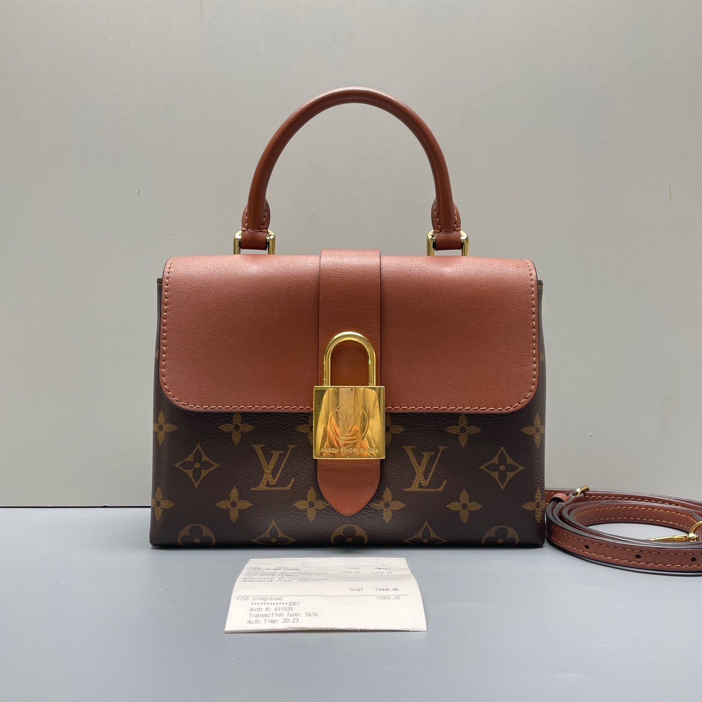 95新 LouisVuitton/路易威登 优选/LockyBB焦糖色锁头包21年票