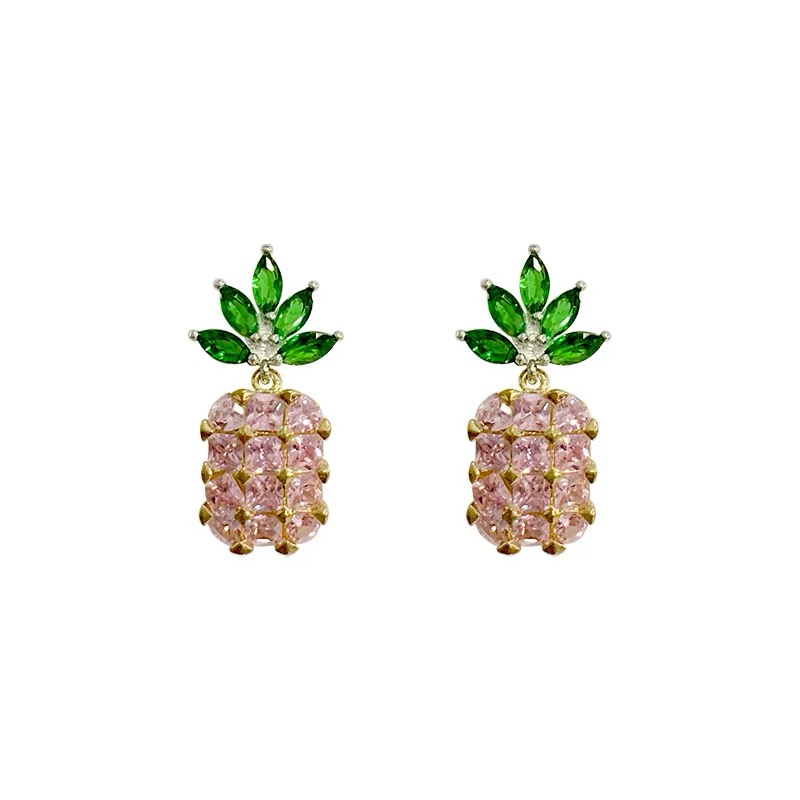 粉色小菠萝耳环EH32